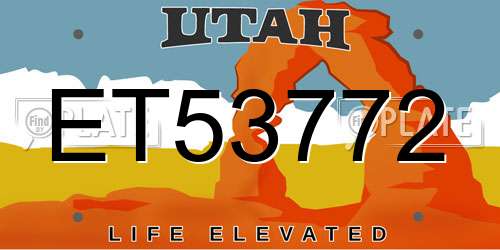 ET53772 Utah License Plate