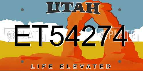 ET54274 Utah License Plate