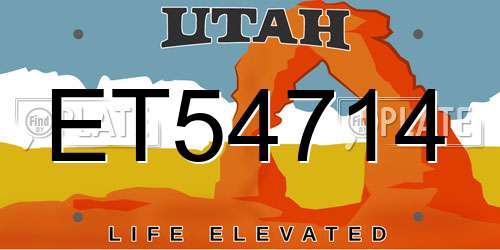 ET54714 Utah License Plate
