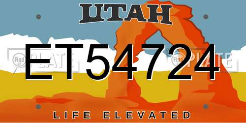 ET54724 Utah License Plate