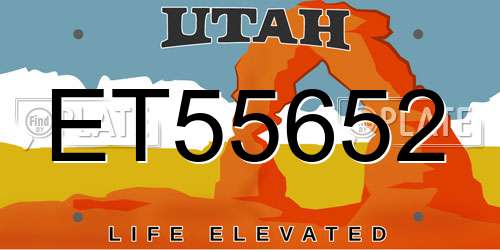 ET55652 Utah License Plate