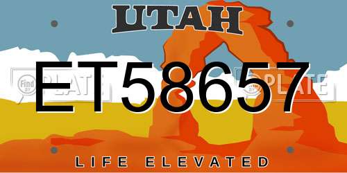 ET58657 Utah License Plate