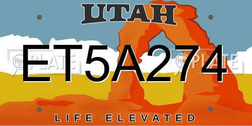 ET5A274 Utah License Plate