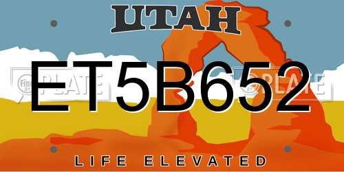 ET5B652 Utah License Plate