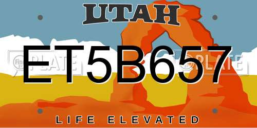 ET5B657 Utah License Plate
