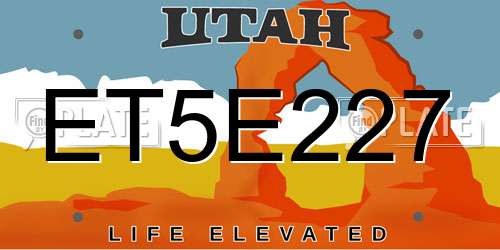 ET5E227 Utah License Plate