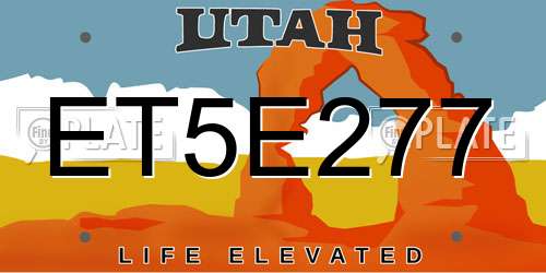 ET5E277 Utah License Plate