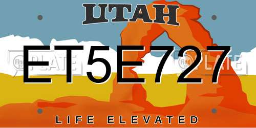 ET5E727 Utah License Plate
