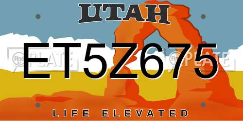 ET5Z675 Utah License Plate