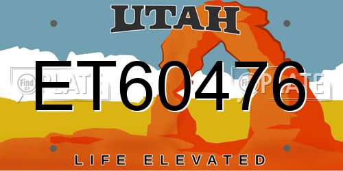 ET60476 Utah License Plate