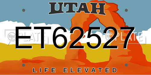 ET62527 Utah License Plate