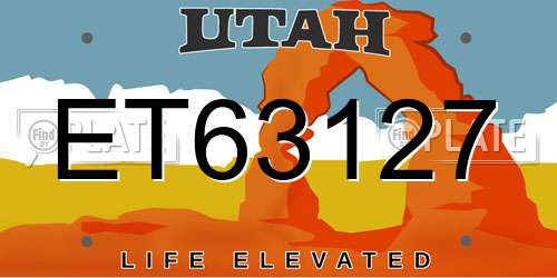 ET63127 Utah License Plate