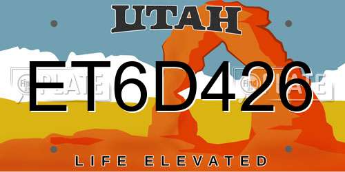 ET6D426 Utah License Plate