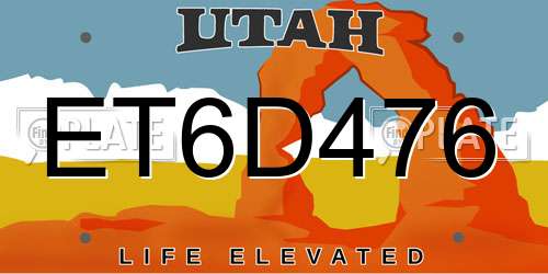 ET6D476 Utah License Plate