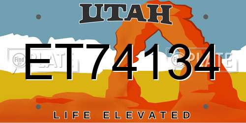 ET74134 Utah License Plate