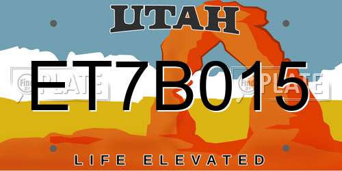 ET7B015 Utah License Plate