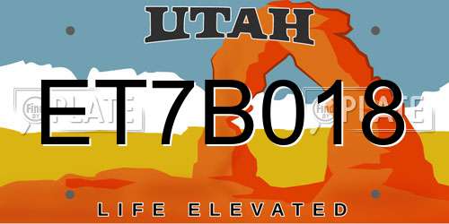 ET7B018 Utah License Plate