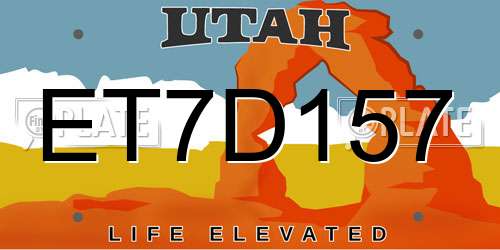 ET7D157 Utah License Plate