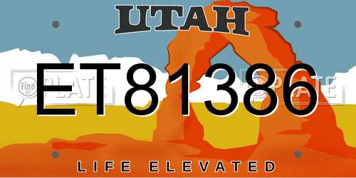 ET81386 Utah License Plate