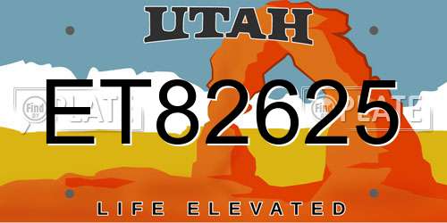 ET82625 Utah License Plate