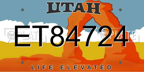 ET84724 Utah License Plate