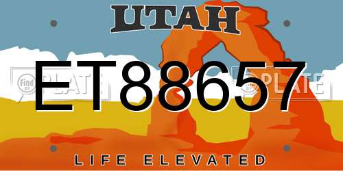 ET88657 Utah License Plate