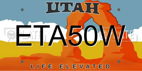 ETA50W Utah License Plate