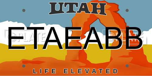 ETAEABB Utah License Plate