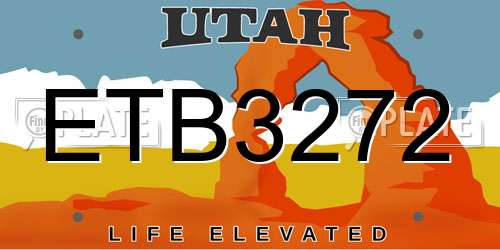 ETB3272 Utah License Plate