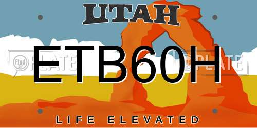 ETB60H Utah License Plate