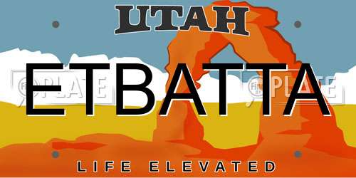 ETBATTA Utah License Plate