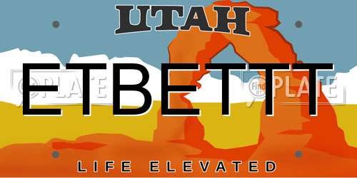ETBETTT Utah License Plate