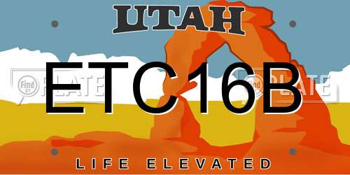 ETC16B Utah License Plate
