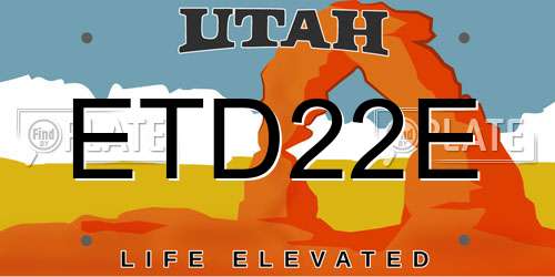 ETD22E Utah License Plate