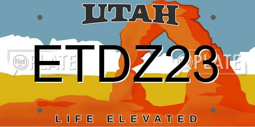 ETDZ23 Utah License Plate