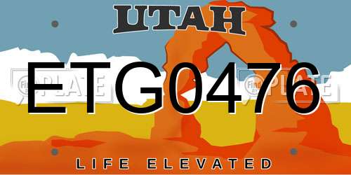 ETG0476 Utah License Plate