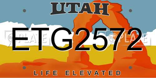ETG2572 Utah License Plate