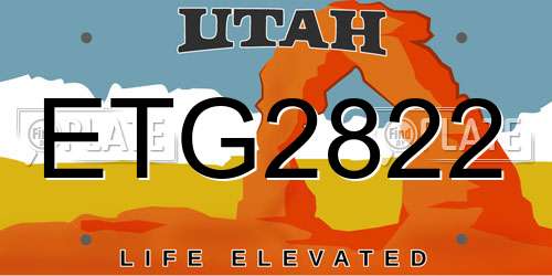 ETG2822 Utah License Plate