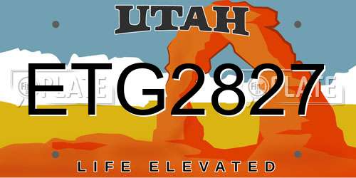 ETG2827 Utah License Plate