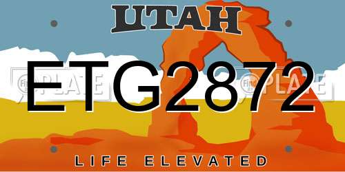 ETG2872 Utah License Plate