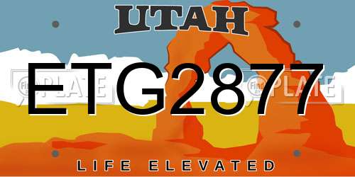 ETG2877 Utah License Plate