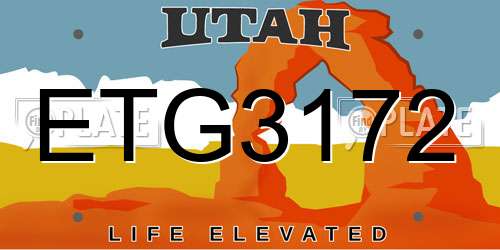 ETG3172 Utah License Plate