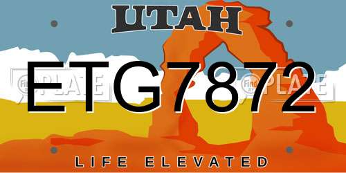 ETG7872 Utah License Plate