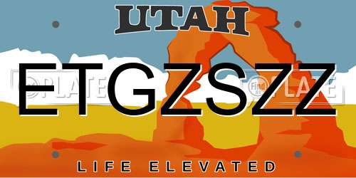 ETGZSZZ Utah License Plate