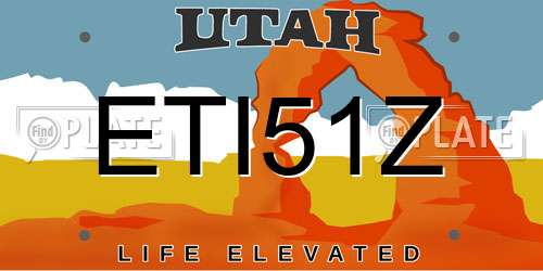 ETI51Z Utah License Plate