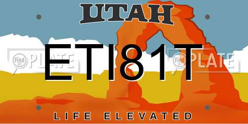 ETI81T Utah License Plate