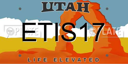 ETIS17 Utah License Plate