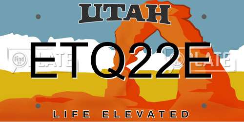 ETQ22E Utah License Plate