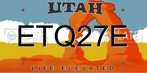 ETQ27E Utah License Plate