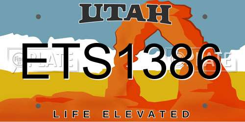 ETS1386 Utah License Plate